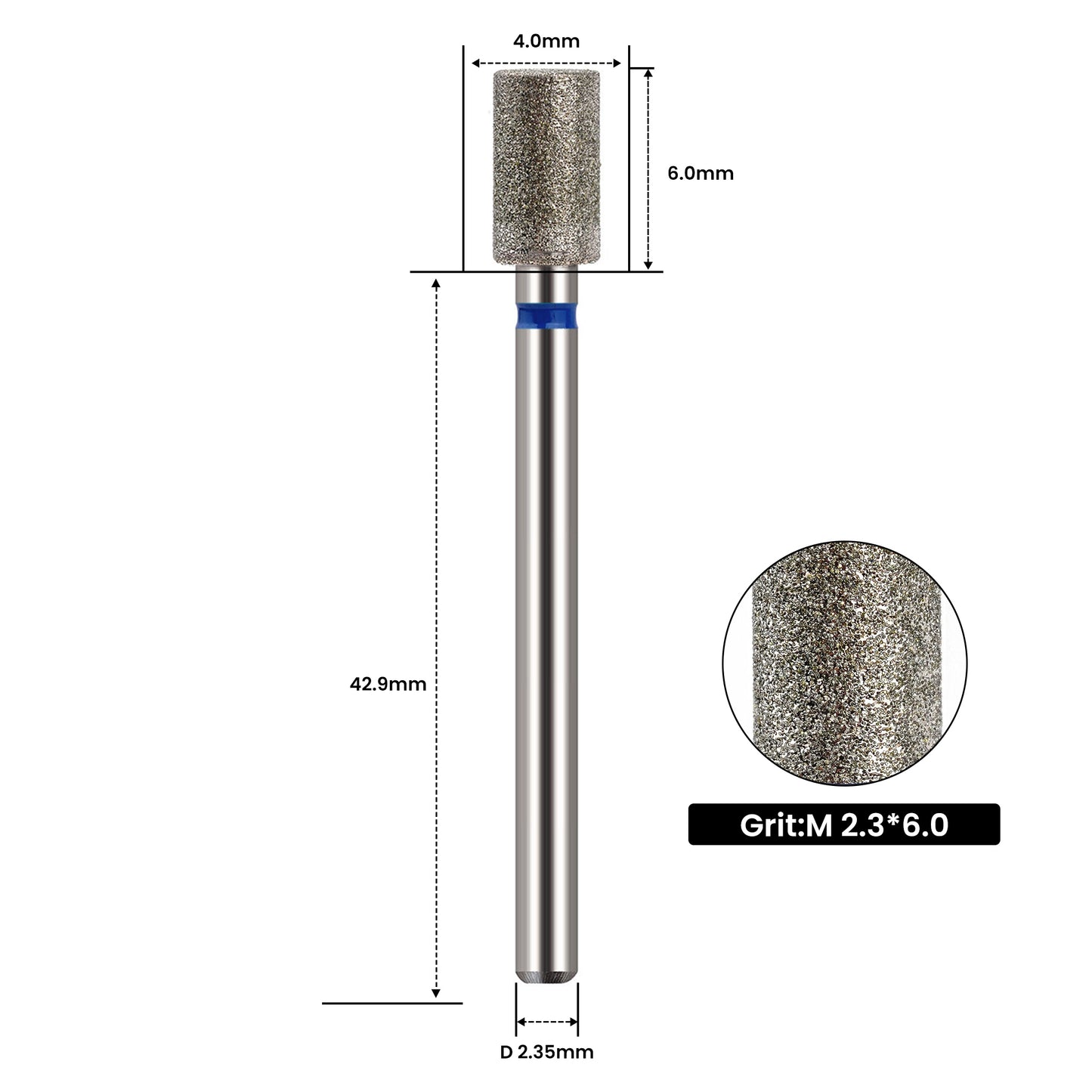 Karbid-Nagelfräser Bit Mittelkorn