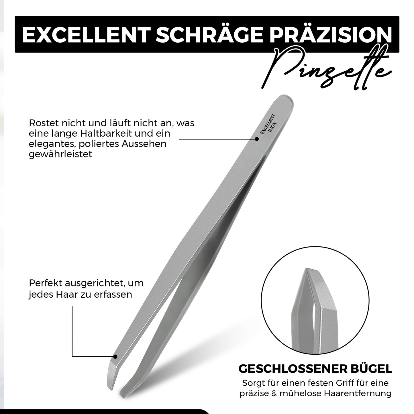 Excellent Pinzette - abgewinkelte Spitze