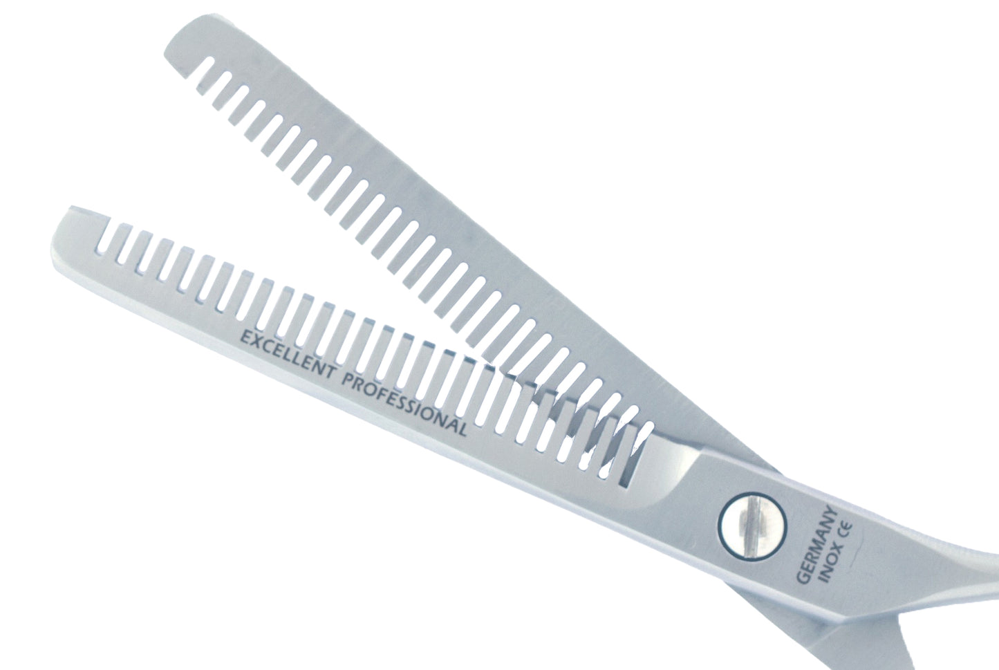 Thinning scissors with double-sided teeth