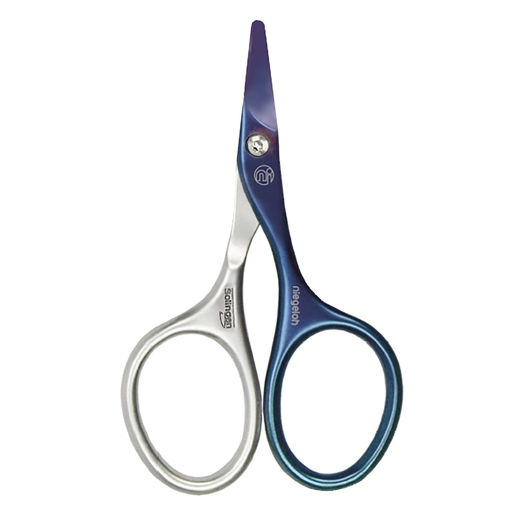 Babyschere Inox style Titanium, stahlblau, selbstsch.