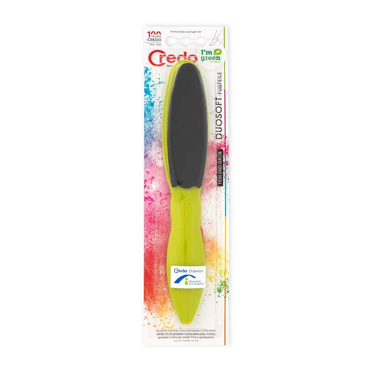 CREDO Diabetics DuoSoft Fußfeile grob/fein grün