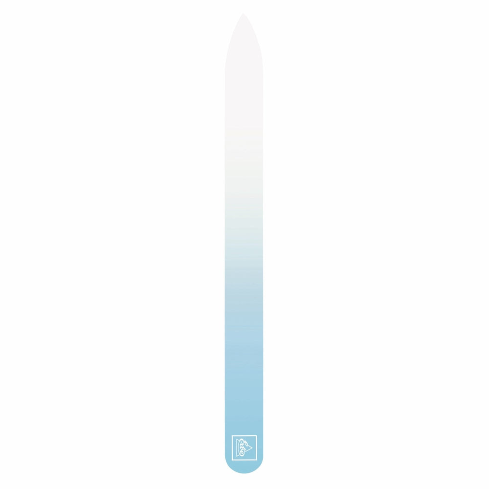 ERBE-GLASFEILE"SOFT-TOUCH PASTELL"BLAU MM 140x3,ZWEISEITIG,BOX BLAU