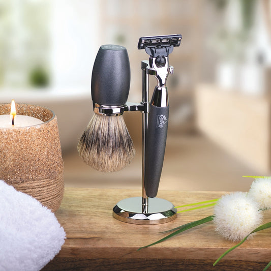 Erbe Rasiergarnitur Gillette MACH3 Stone Edelharz – Farbe Grau