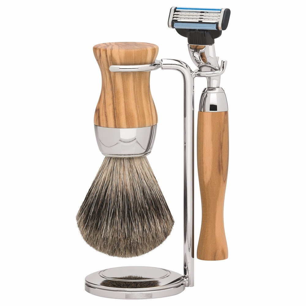Erbe Vienna Rasierset Gillette Mach3 Olivenholz 3-teilig