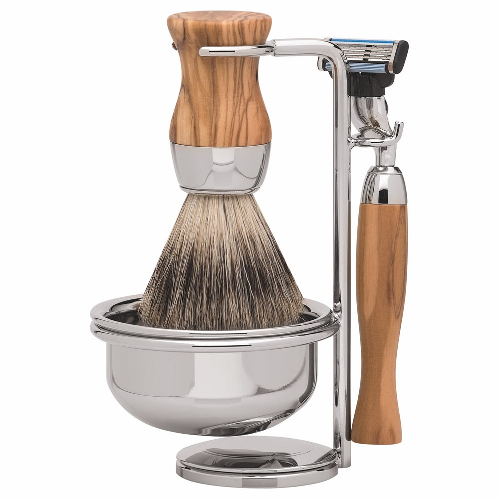 Erbe Vienna Rasierset Gillette Mach3 Olivenholz 4-teilig