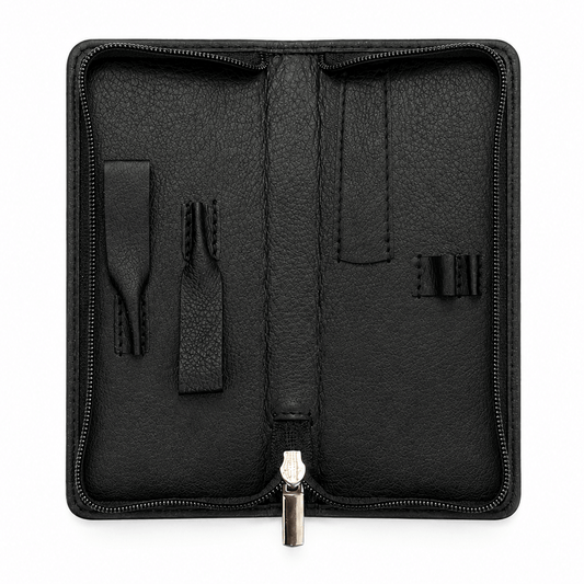 Maniküre Etui 4-tlg. Rindleder schwarz