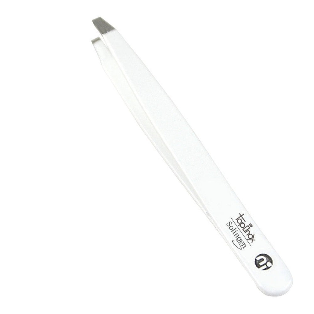 Pinzette, gebogen, rostfrei, TopInox, weiß, 9 cm