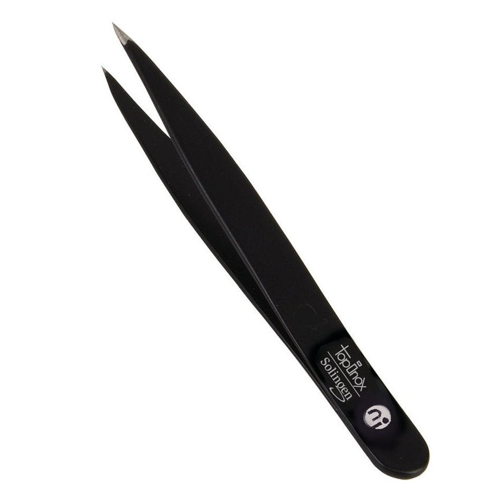 Pinzette, spitz, rostfrei, TopInox, schwarz, 9 cm