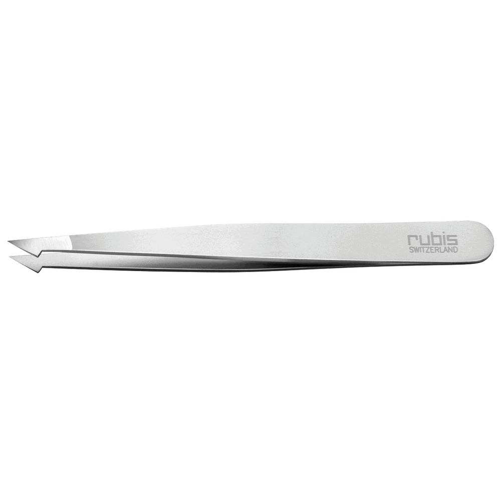 RUBIS Pinzette Evolution spitz-schräg 10 cm