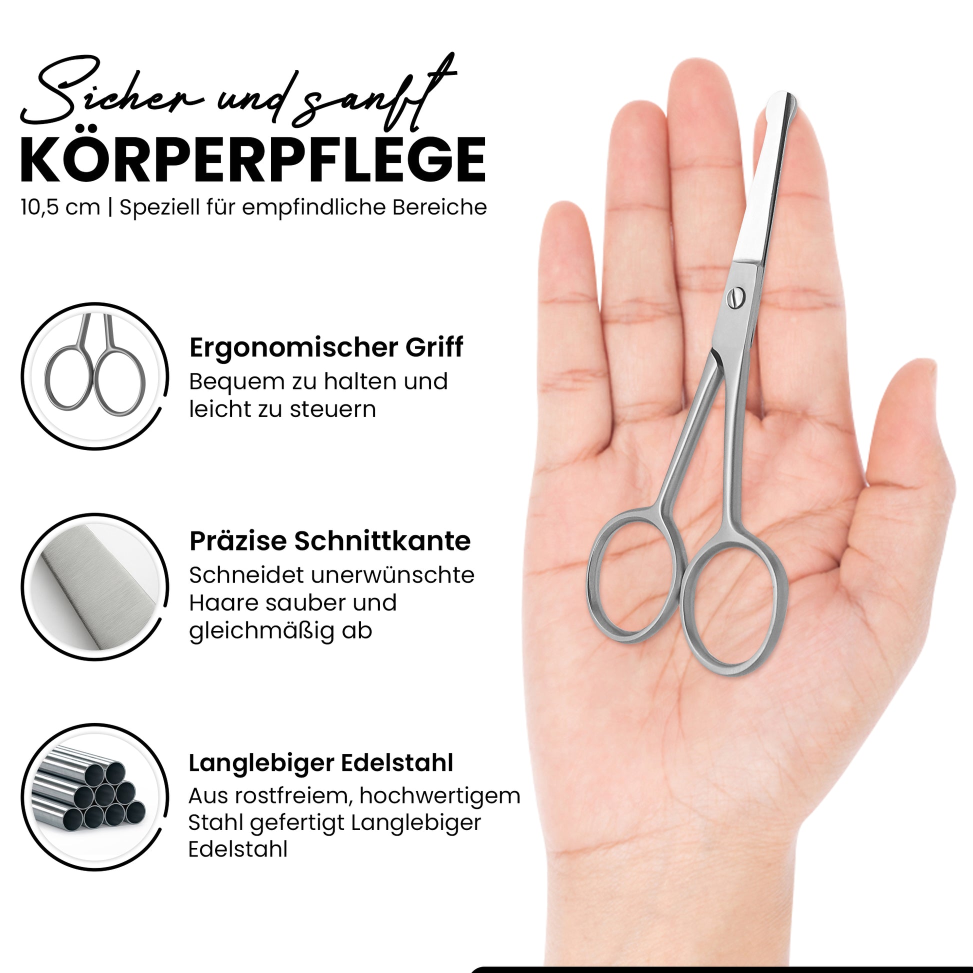 Nasen- und Ohrhaarschere gerade