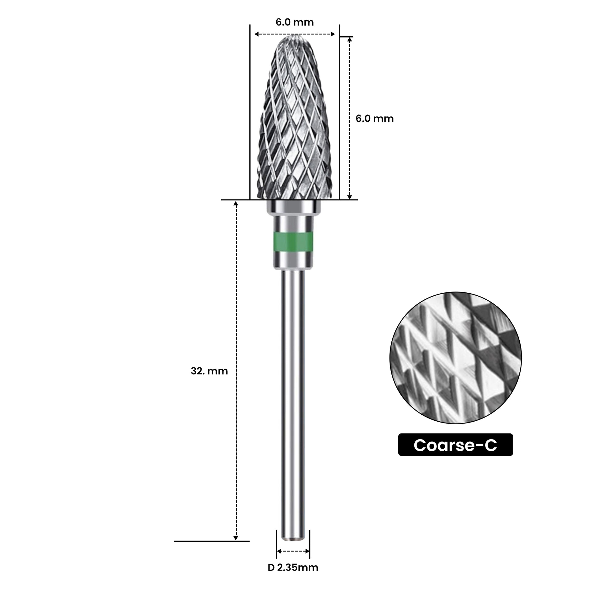Nagelfräser Bit Hartmetall Coarse-C
