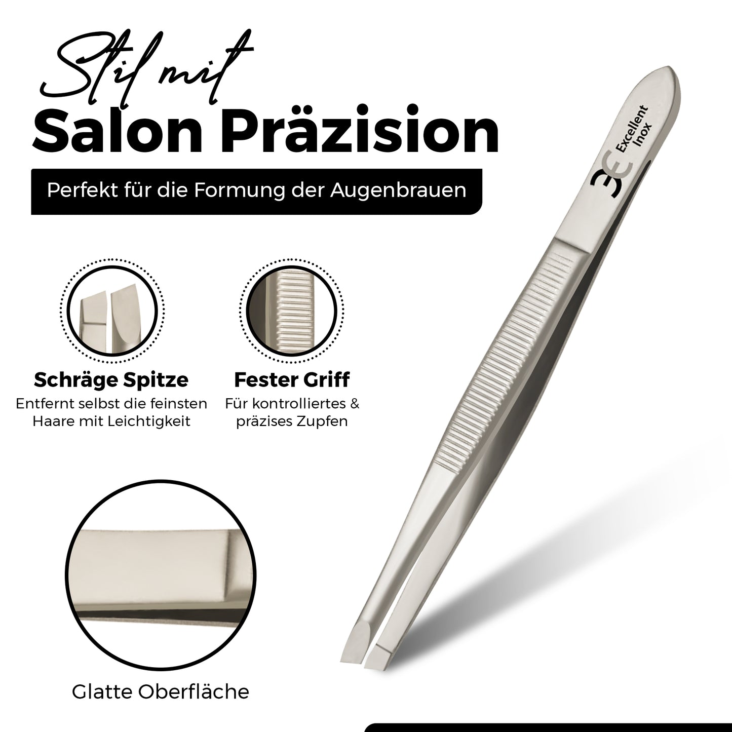 Cilienpinzette - schräge Spitzenform