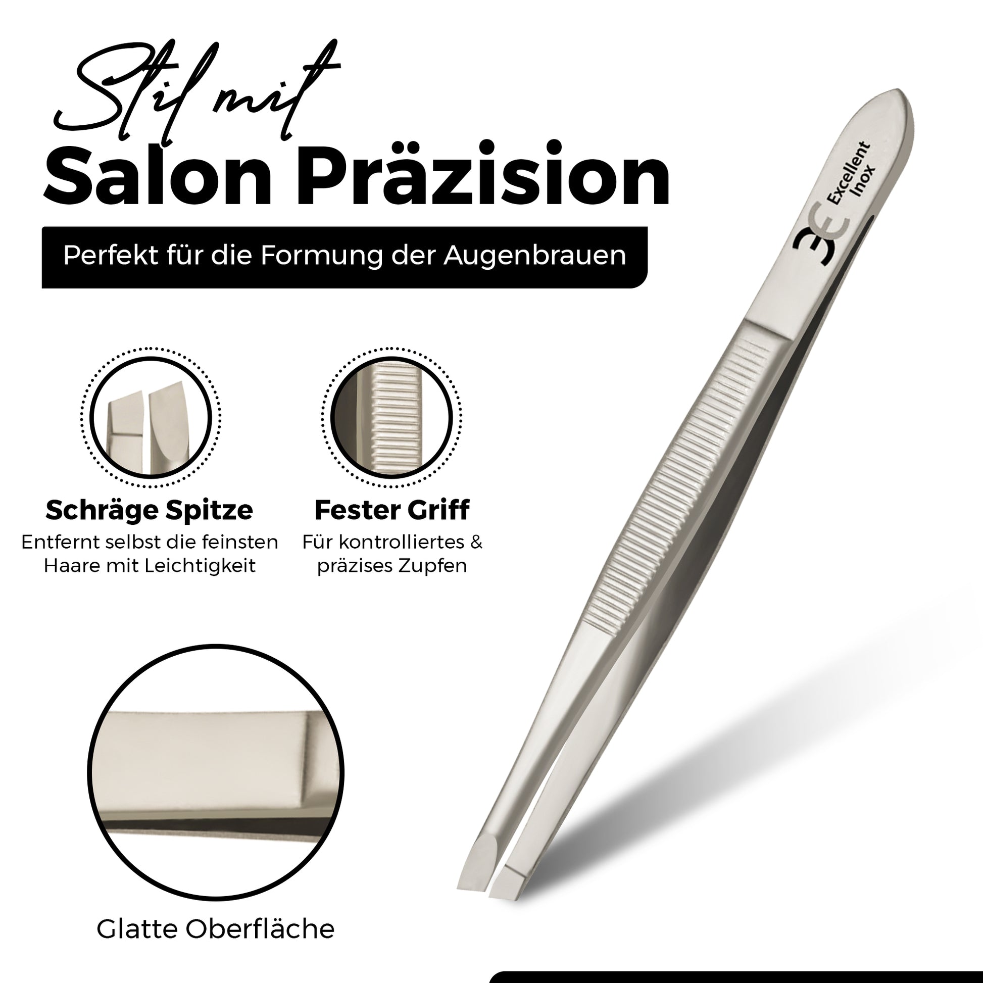 Cilienpinzette - schräge Spitzenform