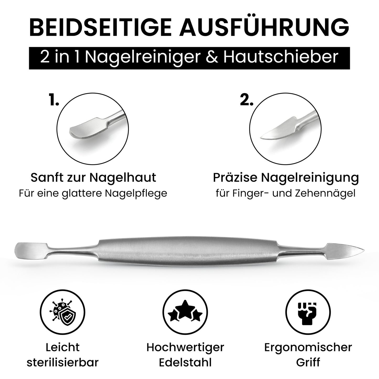 Nagelreiniger und Nagelpusher - doppelseitig