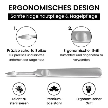 Nagelreiniger aus Edelstahl 12 cm – Präzisions Nagelhautentferner für Maniküre & Pediküre