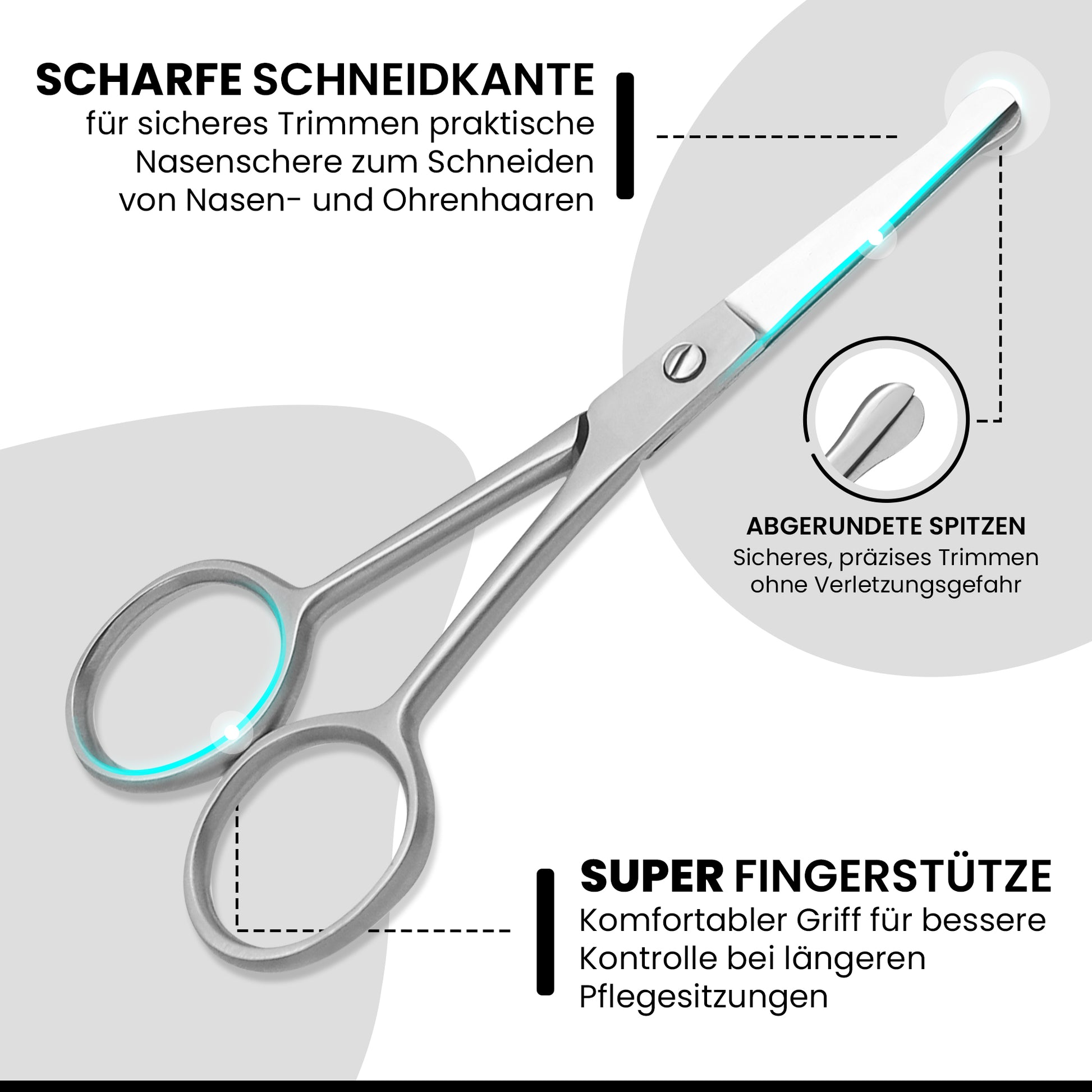 Nasen- und Ohrhaarschere gerade