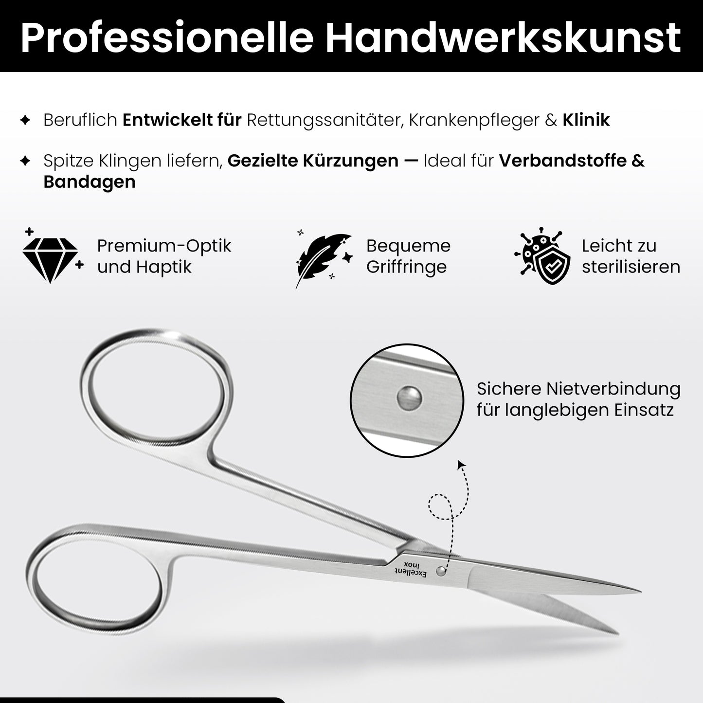 Verbandsschere Schneide spitz