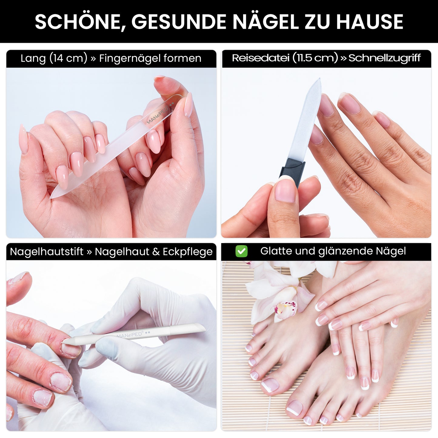 Glasnagelfeilen - 3er-Set/Made in EU