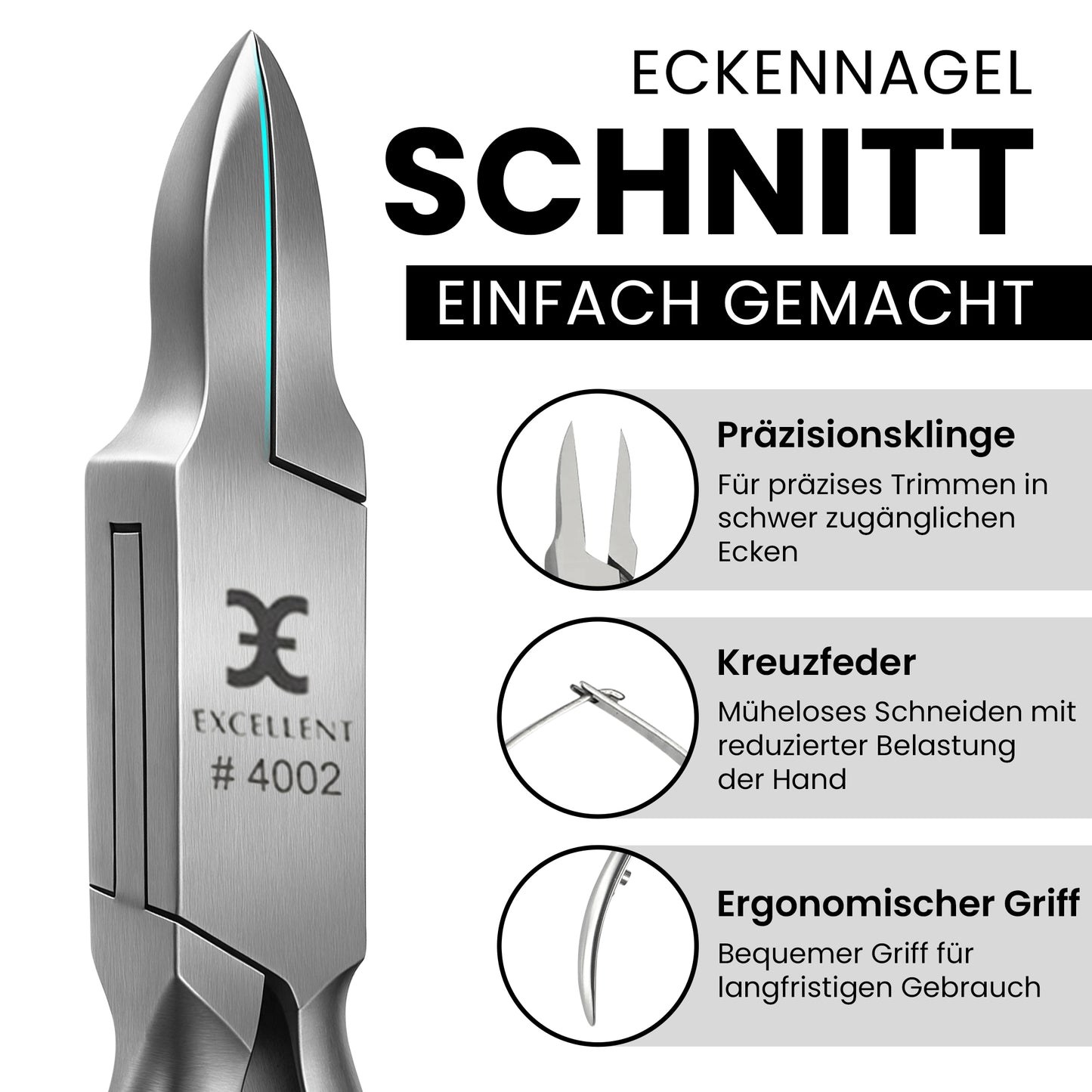 Eckennagelzange - Modell Schneide seitlich verjüngt