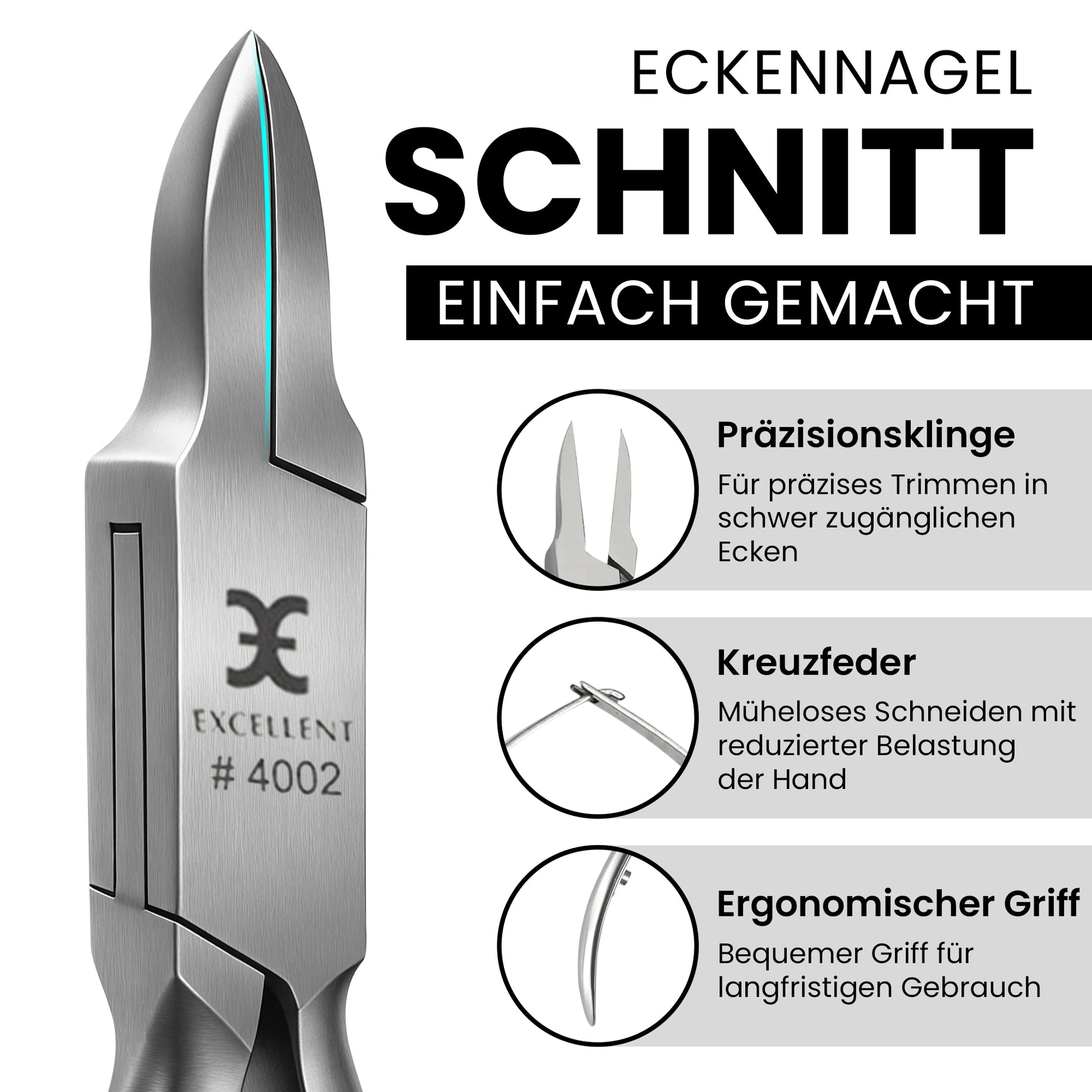 Eckennagelzange - Modell Schneide seitlich verjüngt