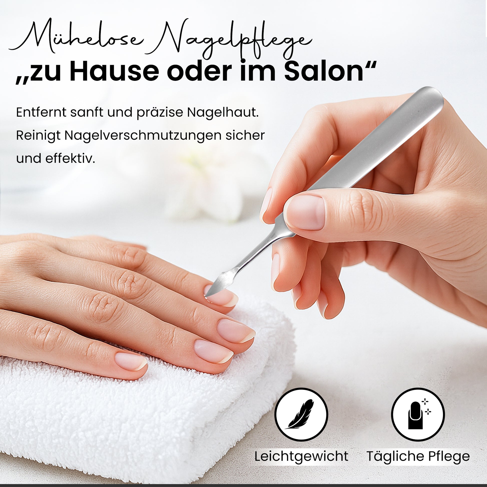 Nagelreiniger aus Edelstahl 12 cm – Präzisions Nagelhautentferner für Maniküre & Pediküre