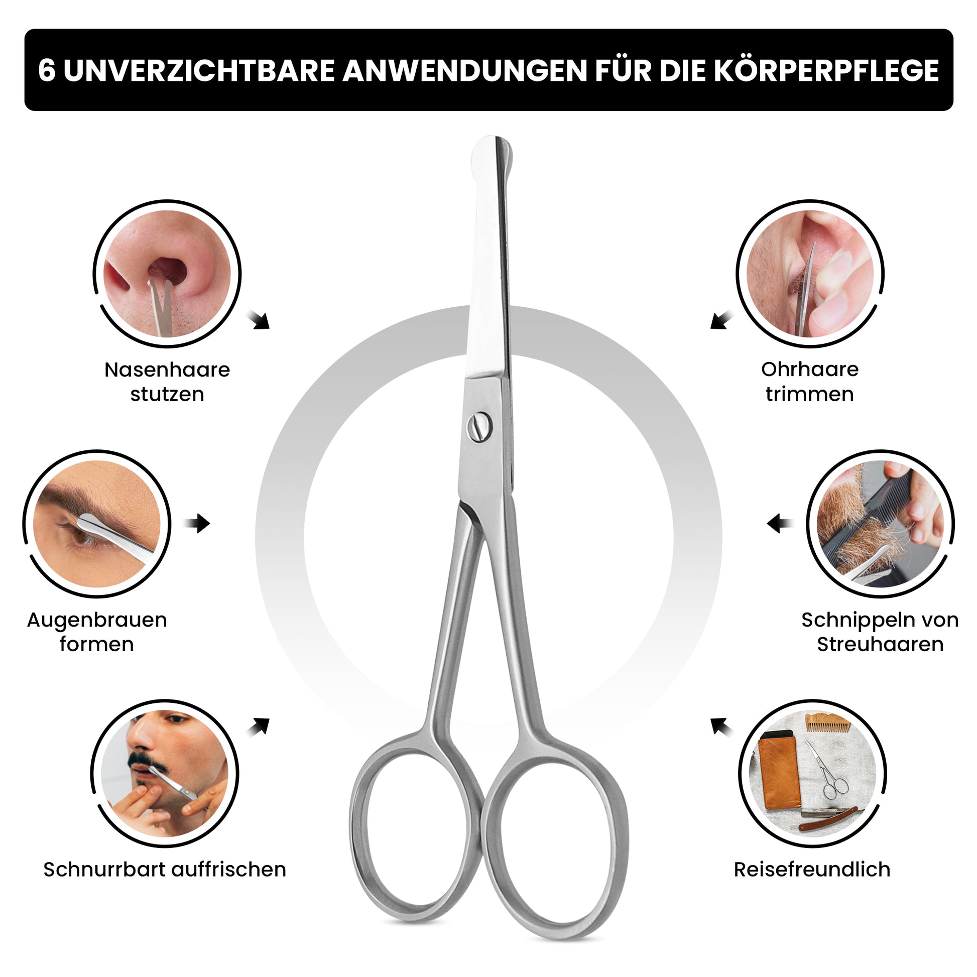 Nasen- und Ohrhaarschere gerade