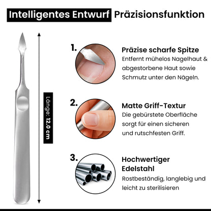 Nagelreiniger aus Edelstahl 12 cm – Präzisions Nagelhautentferner für Maniküre & Pediküre