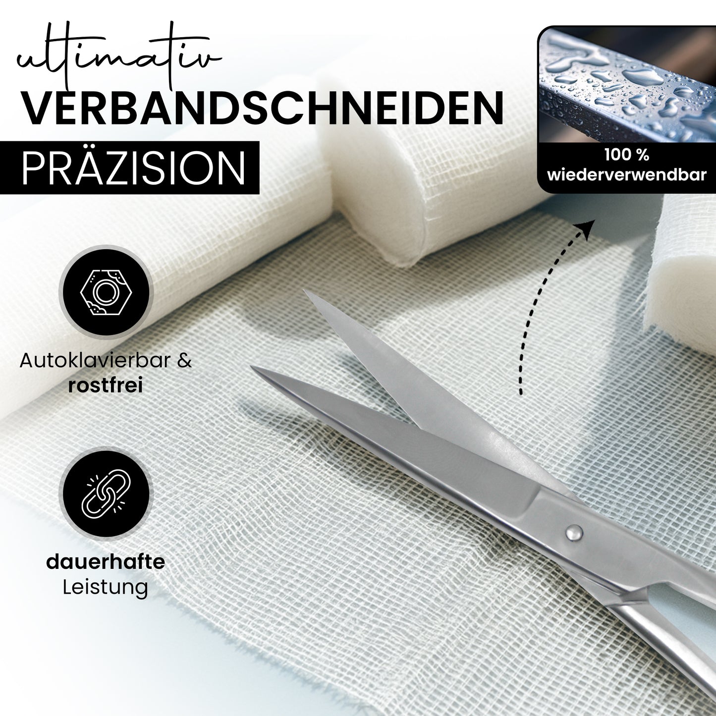 Verbandsschere Schneide spitz