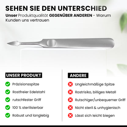 Nagelreiniger aus Edelstahl 12 cm – Präzisions Nagelhautentferner für Maniküre & Pediküre