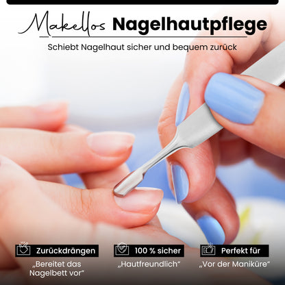 Nagelhautmesser und Nagelhautschieber – 2-in-1 Edelstahl-Tool