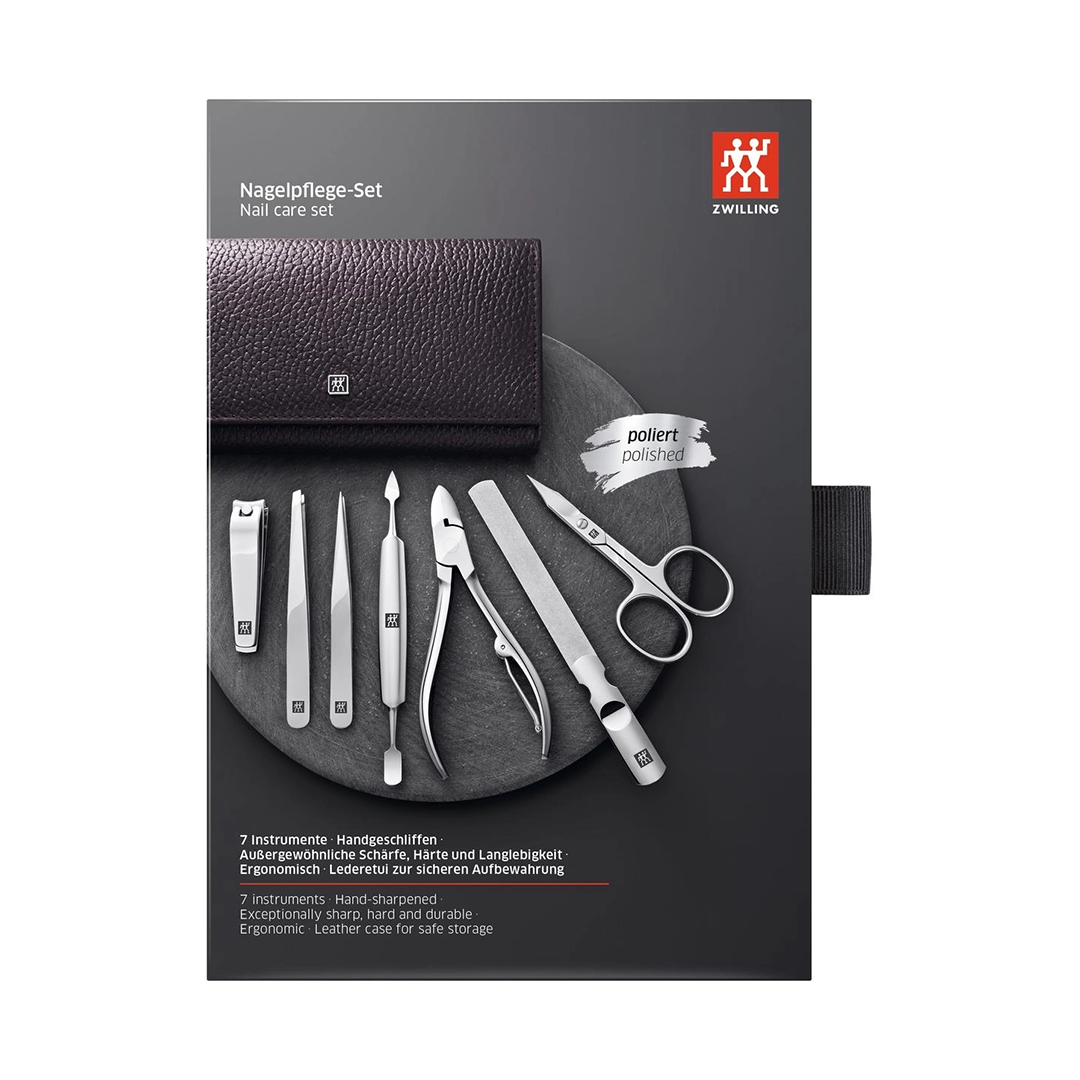 Klassisches Maniküre Set aus Leder Violett