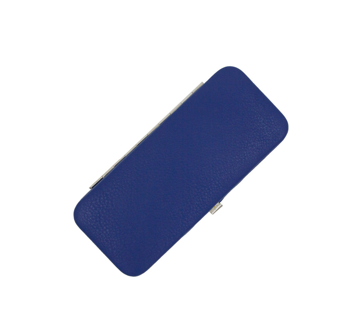 Maniküre Etui 5-tlg. aus blauen Kunstleder