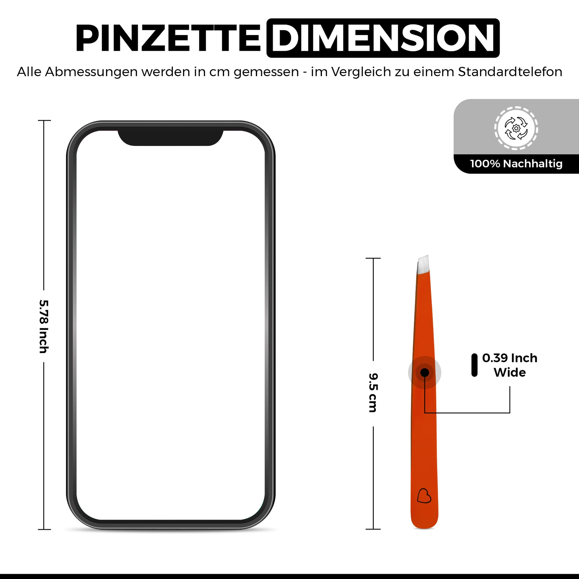 Augenbrauenpinzette mit schräger Spitze – Rot