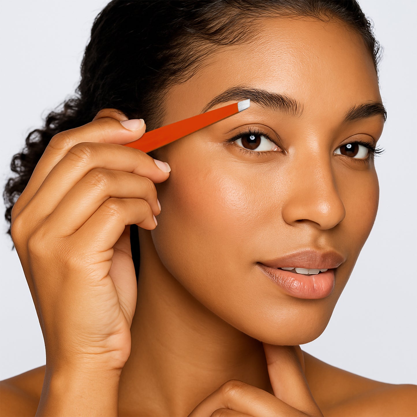 Augenbrauenpinzette mit schräger Spitze – Rot