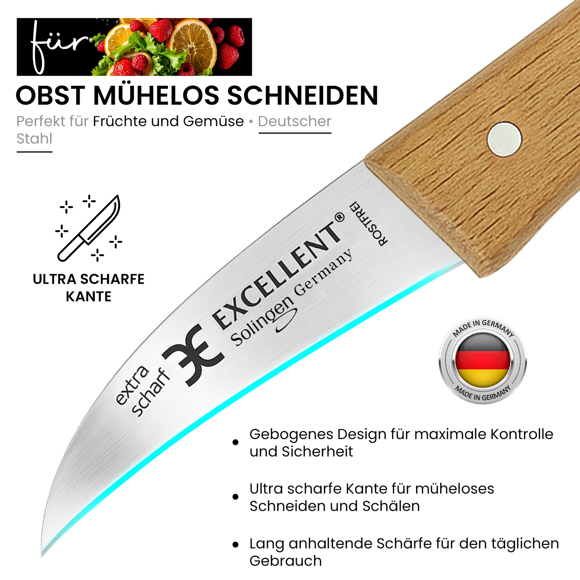 Solinger Küchenmesser - gebogene Schneide