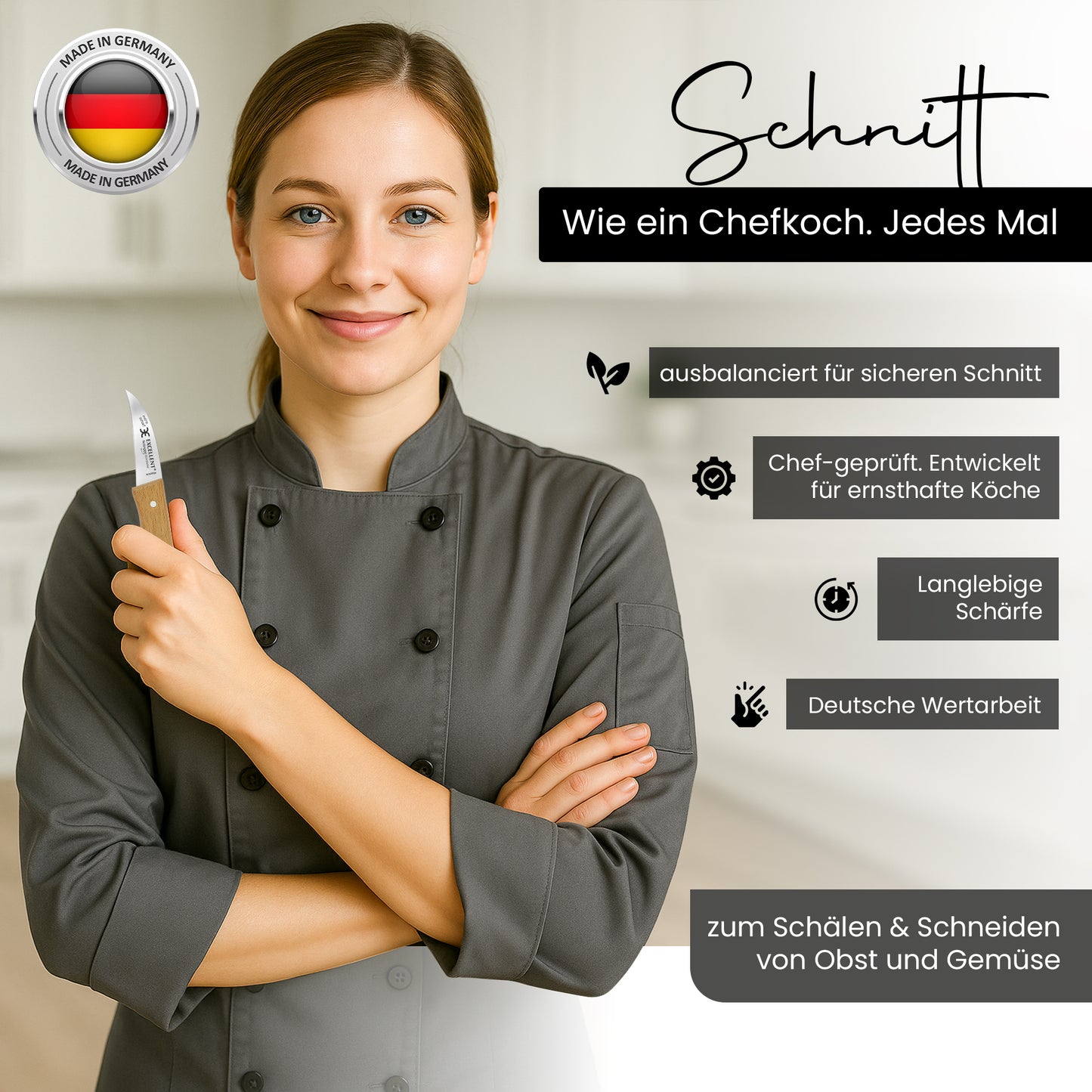 Solinger Küchenmesser - gebogene Schneide