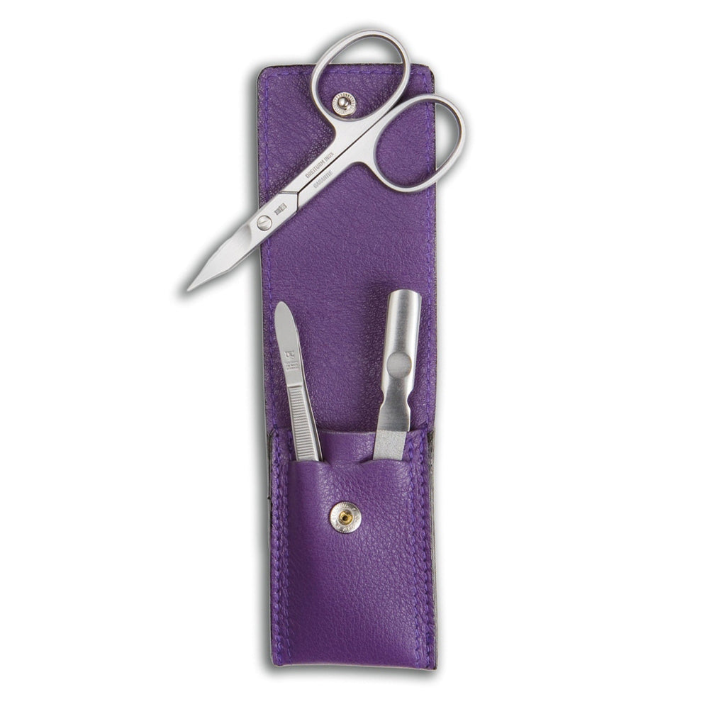DREITURM 3-teiliges Maniküre-Etui – Made in Solingen - Modell Aubergine - dunkellila