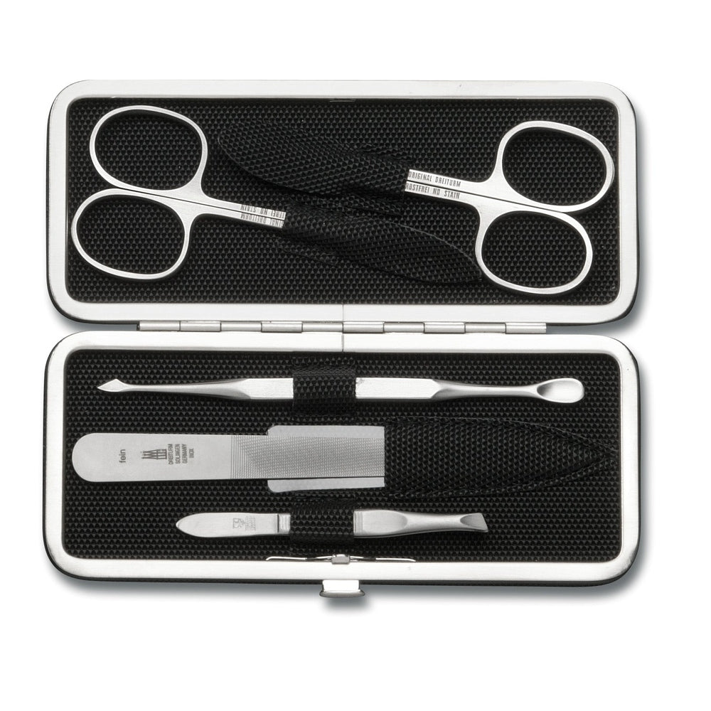 DREITURM Maniküre-Etuis – Maniküre Etui Made in Solingen - 5-teilig - Modell BLACK TEX