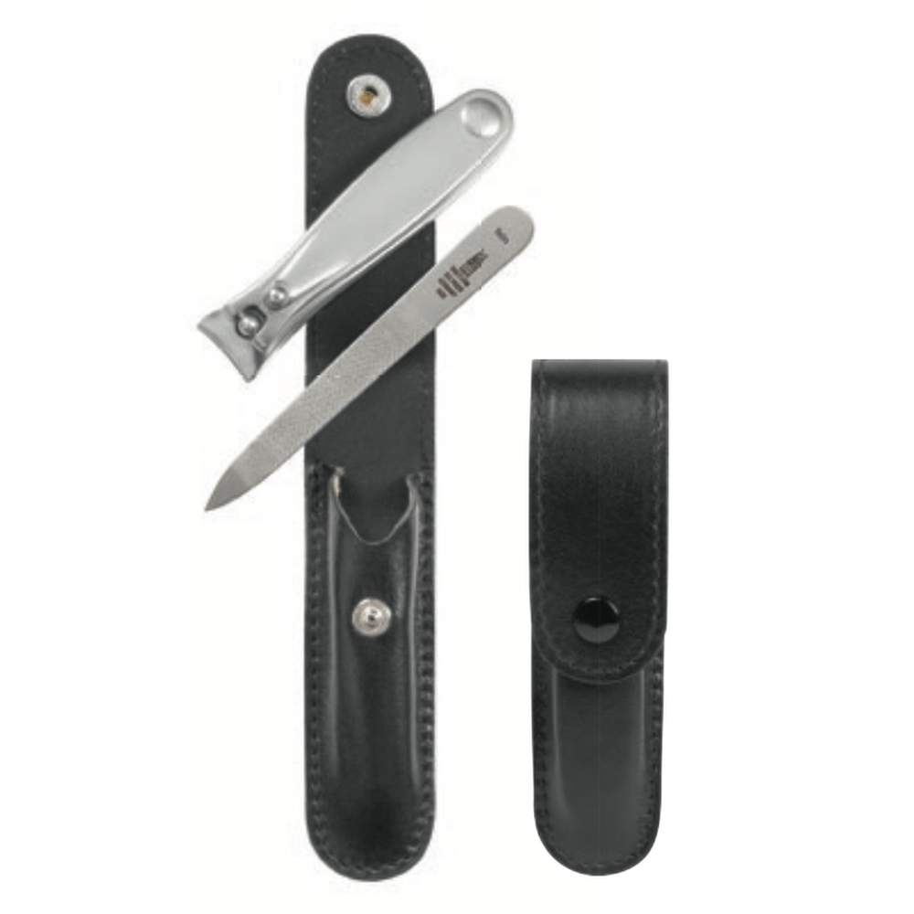 DREITURM Nagelknipser Set – Großer Knipser & Nagelfeile im Lederetui | Solingen Qualität