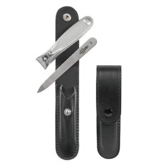 DREITURM Nagelknipser Set – Großer Knipser & Nagelfeile im Lederetui | Solingen Qualität