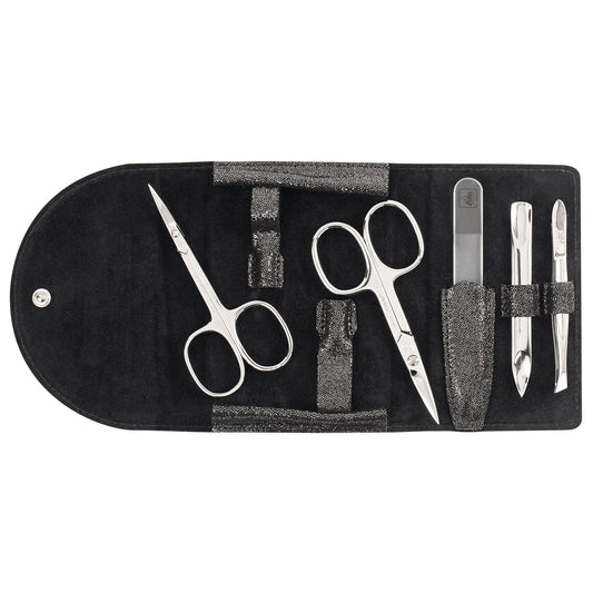 Erbe Maniküre Druckknopfetui Glamour 5-teilig – Etui im Glamour-Design mit Druckknopf