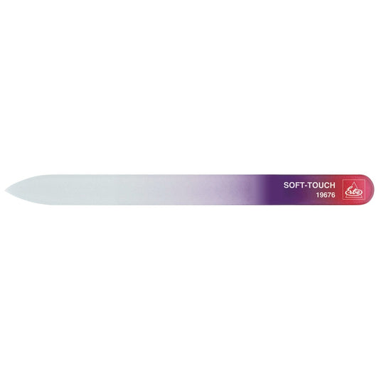 Erbe Glasfeile Soft-Touch Color Rot im weißen Etui