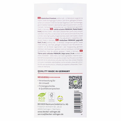 Erbe Hautschere "Premium" cm 9 Inox, geschlossener Halm