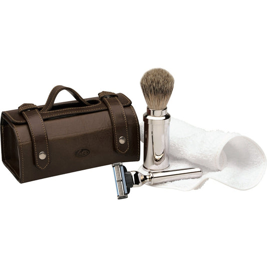 Erbe Herrenreiseset Leder Antik-Braun – echtes Leder in Antik-Braun