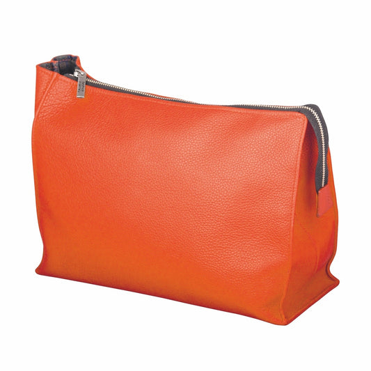 Erbe Lederkulturtasche Orange – echtes Leder, Orange