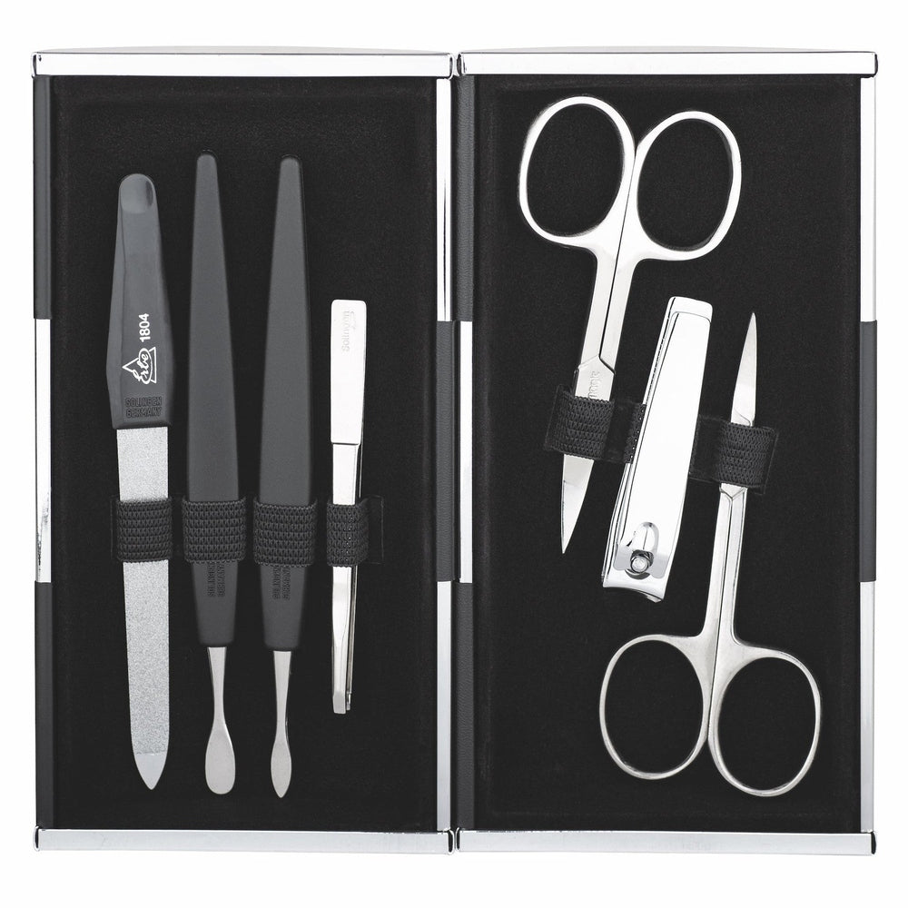 Erbe Magisches Maniküre-Etui 7-teilig Schwarz Silberglänzend