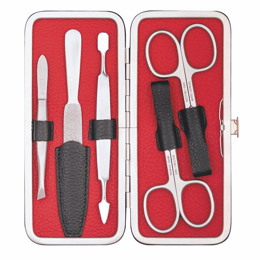 Erbe Maniküre Bügeletui inox Schwarz Rot Colorado – Farbe Schwarz, Rot, Silber