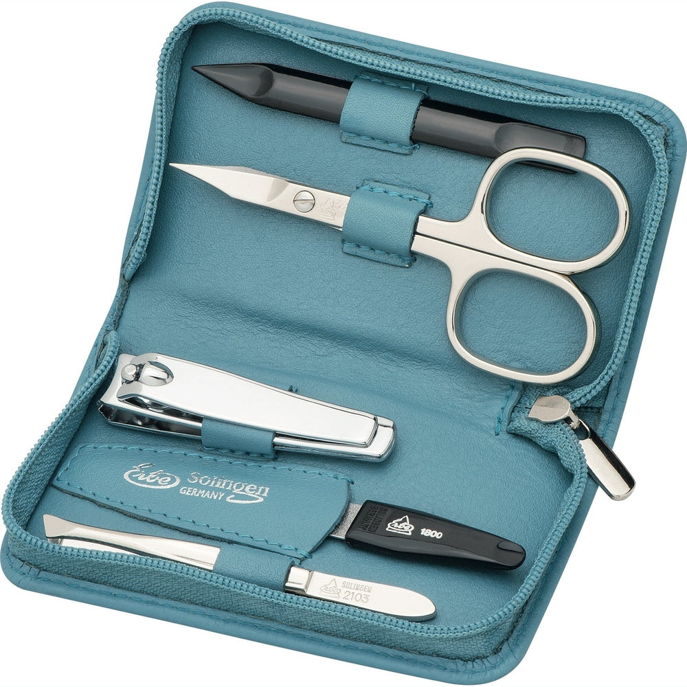 Erbe Manicure Reissverschlussetui Meerblau 5-teilig