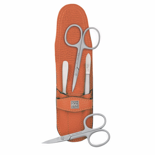 Erbe Maniküre Stecketui inox Orange Nagel- und Hautschere – Farbe Orange, Silber