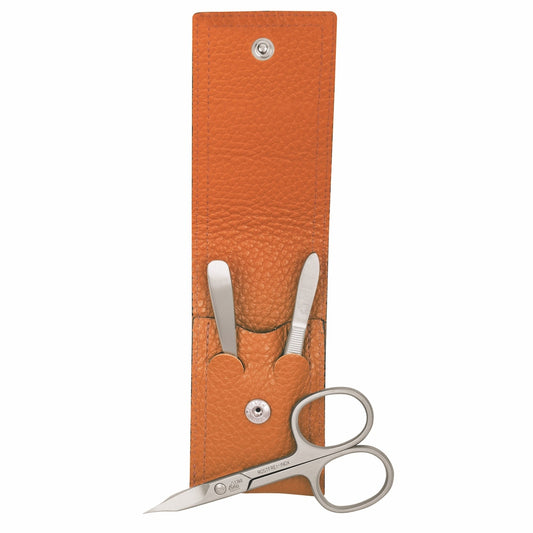 Erbe Maniküre Taschenetui inox Orange Piemont 3-teilig – Farbe Orange, Silber